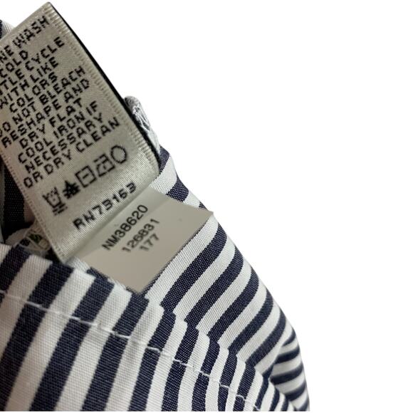 Neiman Marcus Bow Bell Sleeve Blouse Size S Black White Striped Statement Cotton - Picture 9 of 9